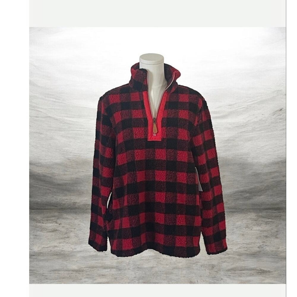 Pink Lily Checkered Sherpa Jacket Women's Size XSmall NEW